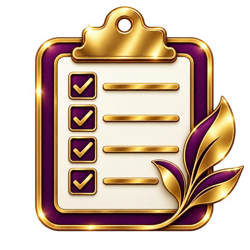 Checklist icon representing study skills and organization.